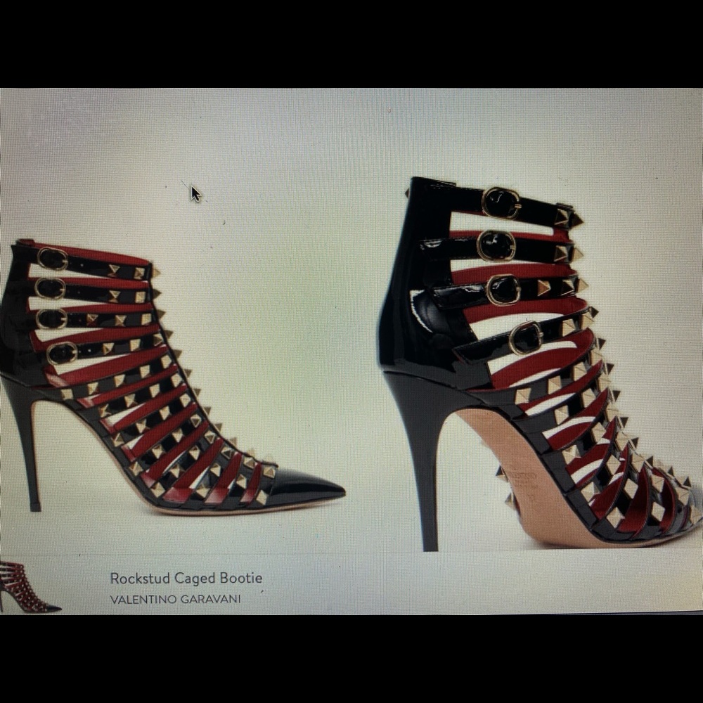 Rock  stud Patent leather bootie 100MM